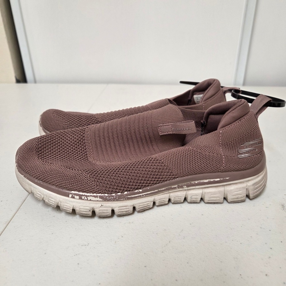 Skechers Flex Appeal 3.0 Insiders Womens 8 Mauve Knit Slip On Sneakers 58721R